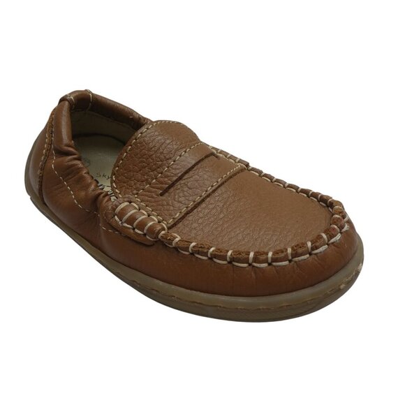 Primigi First Steps Penny Loafers Moccasins Brown Leather Elastic Toddler Boy 9 - Picture 1 of 12